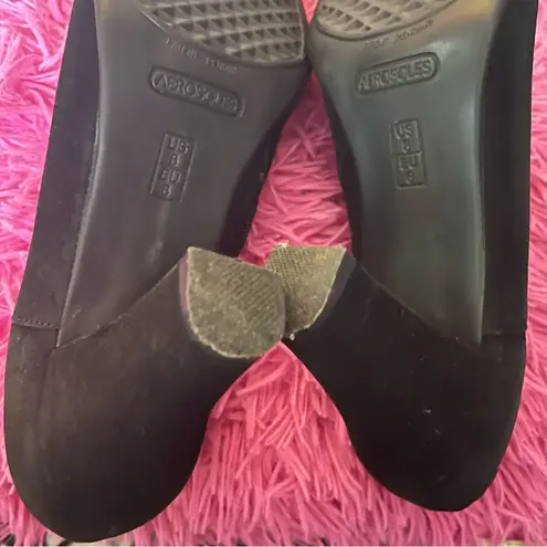 Aerosoles Heelrest Starring Role Black Faux Suede Ankle Booties GUC