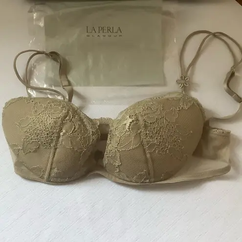 La Perla womens leavers nude lace bra size 34 C