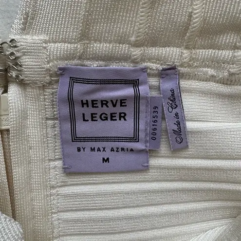 Herve Leger Karolina Cut Out Bandage Dress White Size Medium