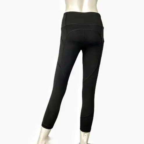 Victoria Sport Y2K Black Pocket Leggings Drawstring Cropped Fit Workout Gym S