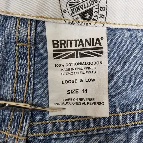 Brittania  Vintage Loose & Low Hi Waist Mom Jean Shorts 14