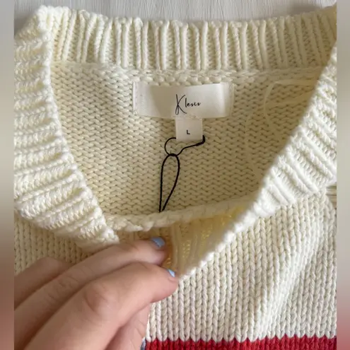 NWT Oversized distressed USA sweater Size L