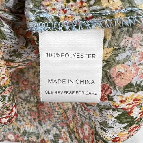 Lucy Paris Cream Pink Floral Sheer Tie Front Blouse Womens X Small New