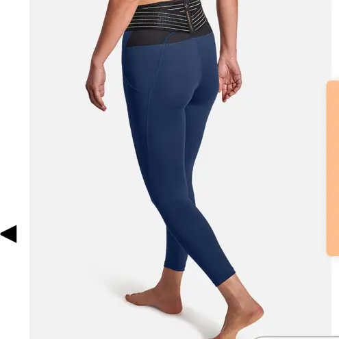 NWT Tommie Copper Adjustable Back Support Ankle Length Leggings Navy Sz Large Blue