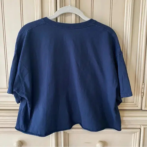 Full Tilt  Navy Blue Short Sleeve Cropped Top San Francisco Graphic T-shirt Sz L