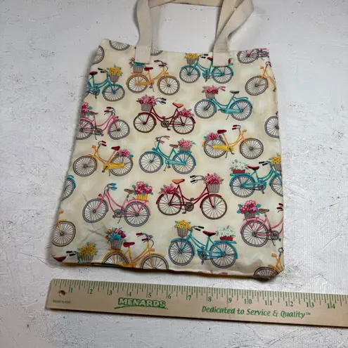 Bicycle Print Canvas Tote Bag