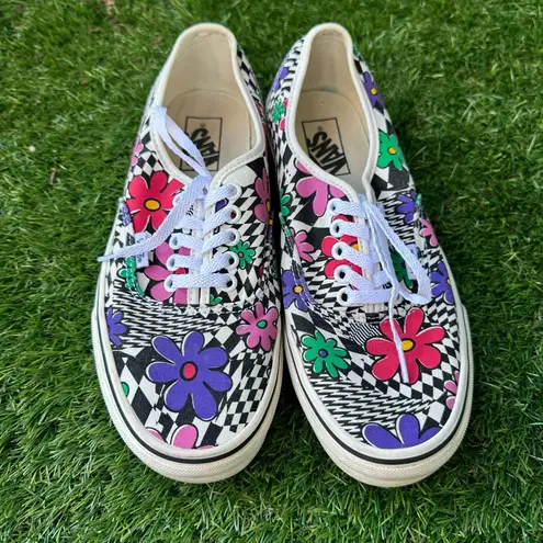 Vans ComfyCush Slip-On Autism Awareness Collection Floral Checkerboard Size 9.5