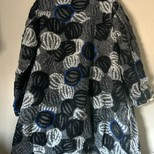 Vintage Unbranded Women’s Grey Black White Long Sleeve Lined Coat L/XL Gray Size L