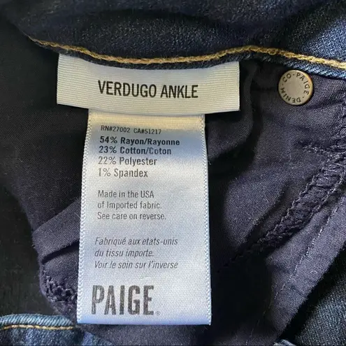 Paige  Jeans Verdugo Ankle Nottingham Dark Wash 26 Waist Stretchy