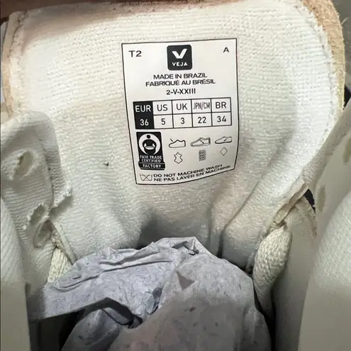 VEJA V-15 Chromefree Leather Hi-Top Sneakers in Cashew Pierre, Size 36, NEW