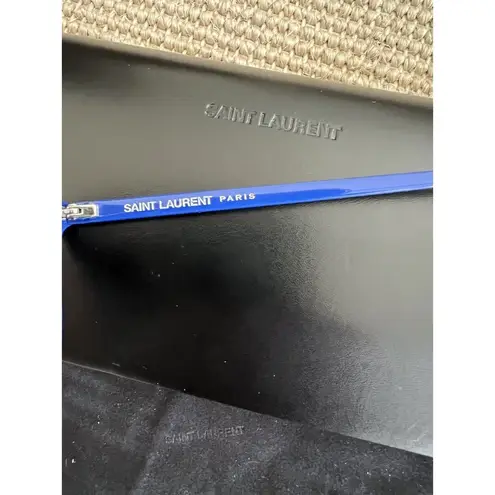 Saint Laurent $450 EUC YSL Surf SL38 002 Women's Blue Sunglasses + Case + Cloth