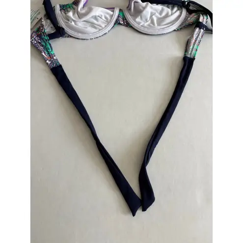 NWT Lascana for Venus Green Purple Paisley Bikini Top 32B 34A 36AA