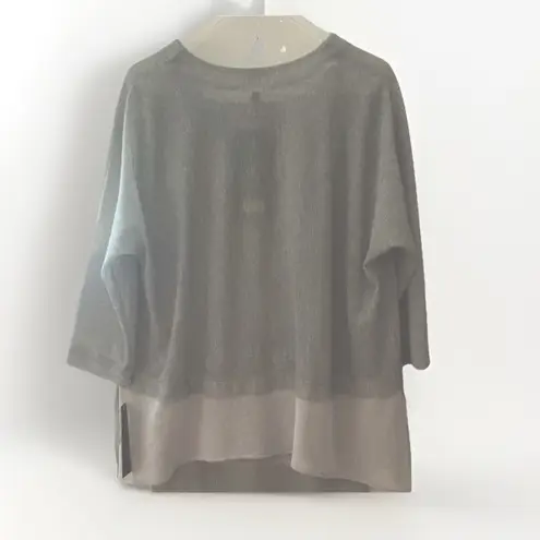 IC by Connie K NWT Mesh Knit Cardigan Sweater Womens Small Sheer Lagenlook Artsy Silver