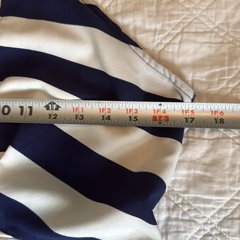 NWT Luxe Blue and White Halter Fit and Flare Mesh Back Cocktail Dress Size L Size L