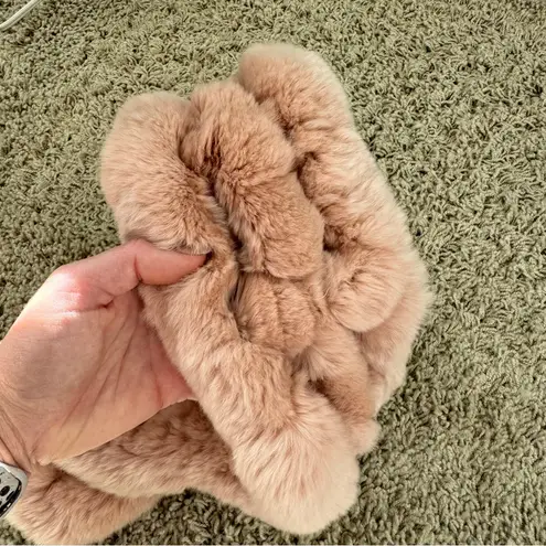 Vincent Pradier Rex Rabbit Fur NEW Scarf Blush Pink thumbnail 4