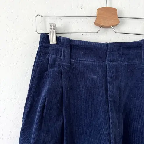 NEW Marni X Uniqlo Corduroy Wide Fit Pleated Pants in Navy Blue Size XS