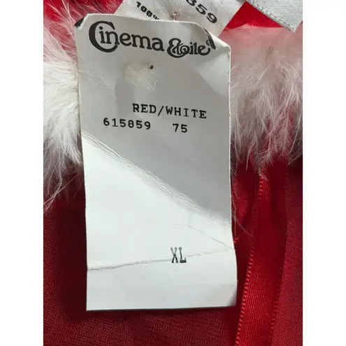 Seductive Wear by Cinema Etoile Red White Fur Trim Babydoll Teddy Lingerie XL