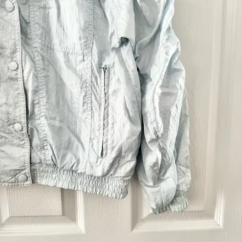 Ellesse Vintage Light Shimmery Blue Diamond Stitched Windbreaker Jacket Meidum Size M