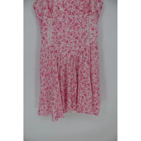 Sky to Moon Pink Floral Lace Trim Cami Dress Size L Size L