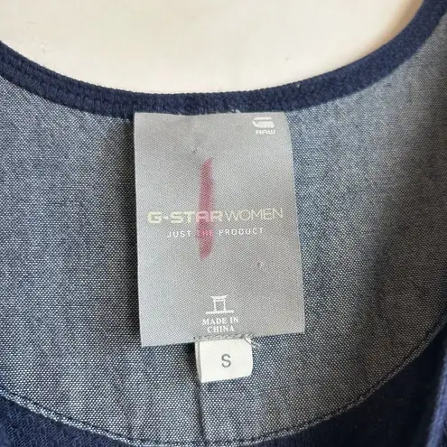 G-Star Womans Size Small Denim Maxi Dress High Low Rope Belt Waist