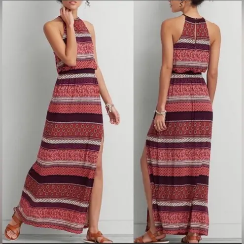 American Eagle Soft & Sexy high neck boho maxi dress size large