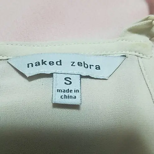 Naked Zebra  Pink & Cream Sheer Tank Top (Small)