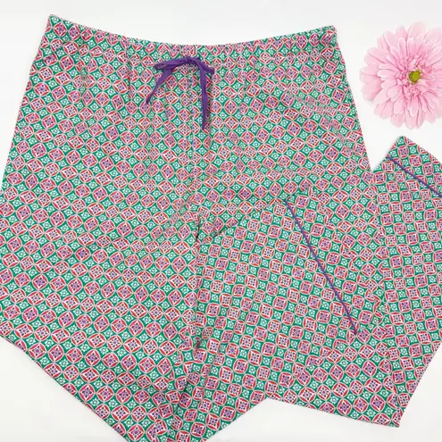 BedHead PJ’s Pajamas Two (2) Piece Set Long Sleeve Top Bottoms Cotton Printed Green Size 1X