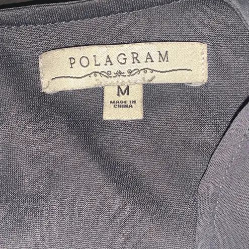 Polagram Gray high low wrap Dress belted keyhole maxi