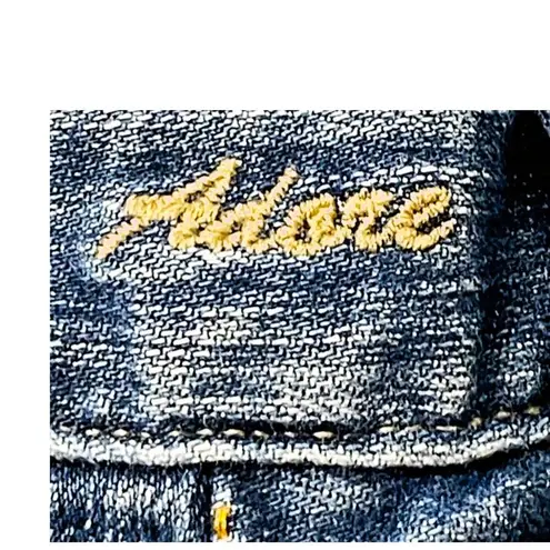 GOLD SIGN 'Adore' Denim Long Walking Shorts Frayed Hem Size 29