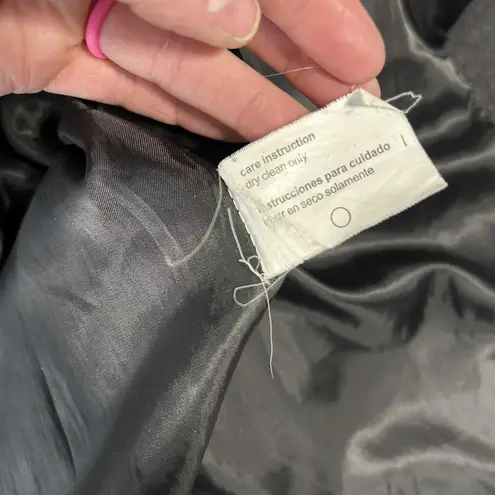 Donnybrook Coat Womens Large Wool Blend Hooded Velvet Trim Button Front Long Gray