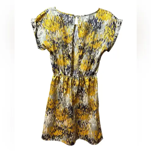 Emmelee For F.C. Yellow Abstract Print Mini Dress Cottagecore Artsy Summer Dress