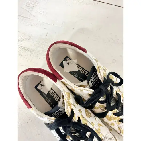 Golden Goose  Superstar Glitter Hearts Lace-Up Skateboard Sneaker White 39 / 8.5