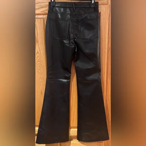 Wilfred Aritzia The Melina Flare Vegan Leather High-Rise Pants in Black Size 2