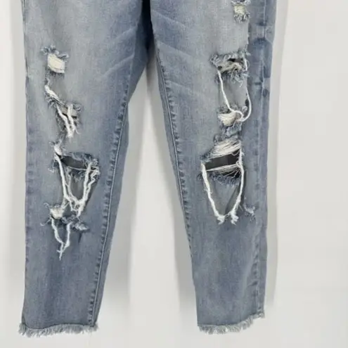 Eunina Jeans Tobi Super High Rise Mom Jeans Crop Size 7 Dostressed Torn Ripped