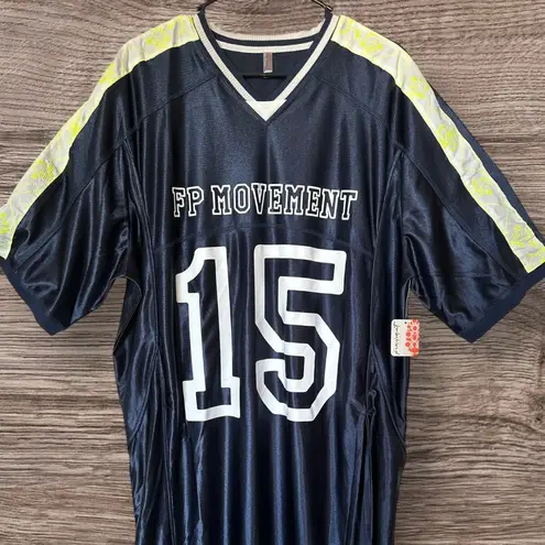 Free People #234 NWT Happy Camper Tee in Highlighter Navy Combo thumbnail 7