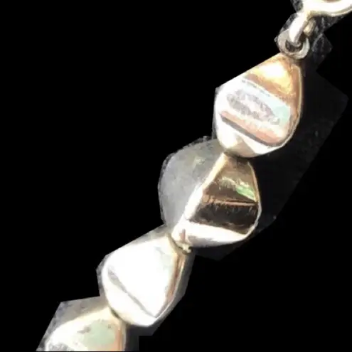 VINTAGE Sterling Silver Art Deco Beaded Modern Necklace