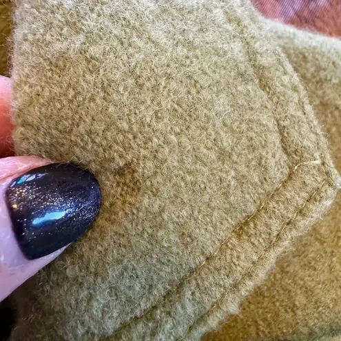 Women’s 100% Wool Tribal Blazer Jacket, Size 8, Green Boiled Felted Wool