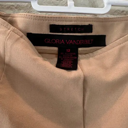 Gloria Vanderbilt Gloria Vanderbilt Womens 12 Stretch Career Pants Bootcut Trousers Khaki Beige