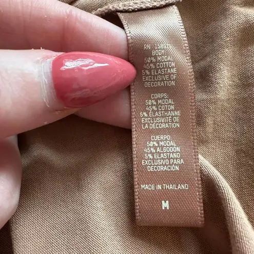 SKIMS Boyfriend light brown long sleeve t-shirt top size M