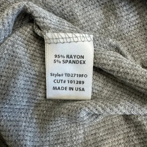 Y2K FORE Gray Ribbed Knit Collared Crop Top Preppy Minimal Streetwear Women’s M Size M