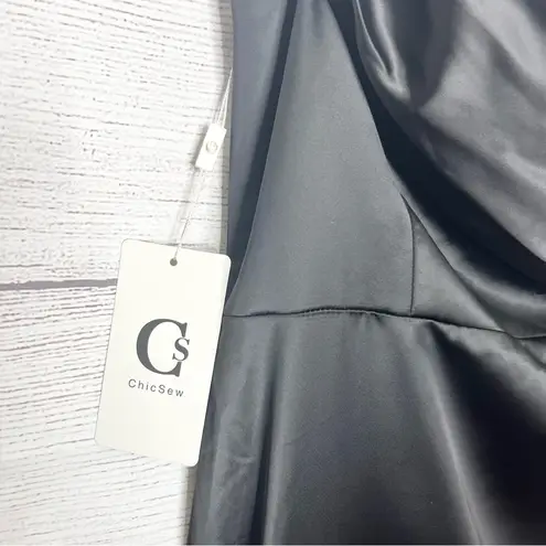 NWT Elegant Black Satin One