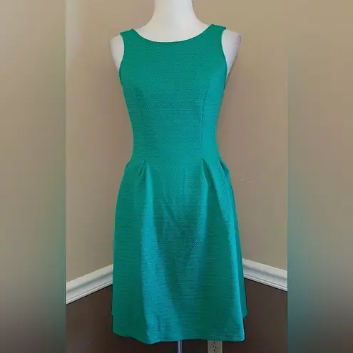 Mystic Jade Green Textured Stretch Fabric ModCloth Skater Dress by Size Small