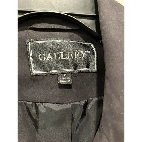 Gallery Vintage  Black Double-breasted Trenchcoat With Belt Size 12 Hong Kong