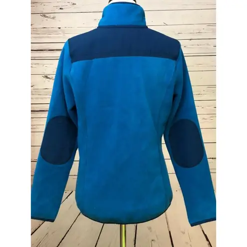 Green Tea Small Fleece Jacket Full Zip Coat Blue Anthropologie Womens Aqua