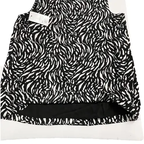 Nine West  Tank Top Size Small Animal Zebra Print Black White Lined New