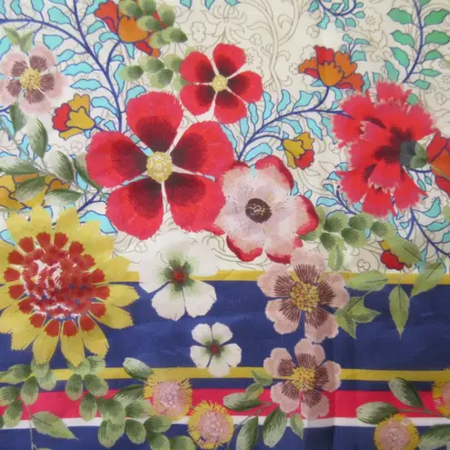 Johnny Was NWT Wild Flower Scarf Floral Silk Tassel