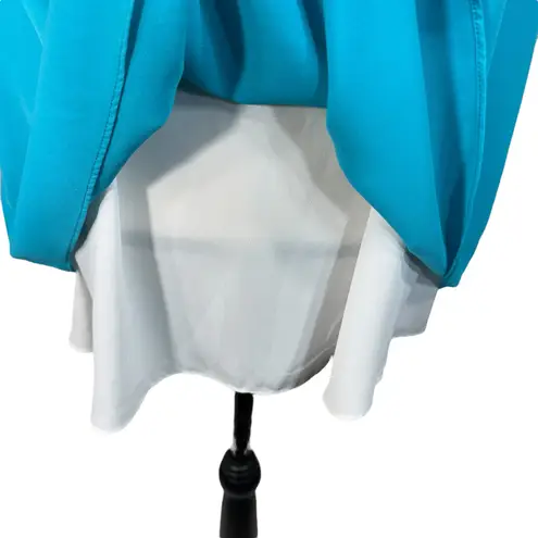 Cremieux Large Tunic Top Sleeveless Lined Rear Zipper Keyhole Neck Lightweight Blue