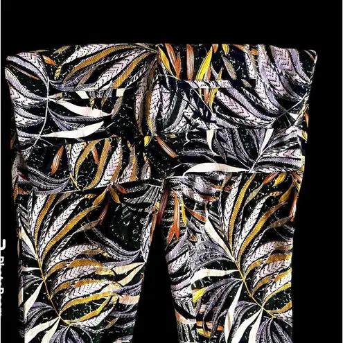 Jules & Leopold Jules Leopold Pant SP Small Petite Pull On Ankle Black White Gold Leave…