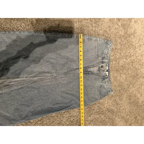 Happily Grey Women's Denim Maxi Skirt with Front Slit Raw Hem Size 5/26 EUC Blue