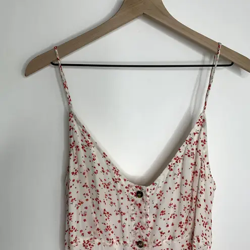 Ganni Printed Georgette Button-Front Slip Dress in Egret Womens Midi Size Small